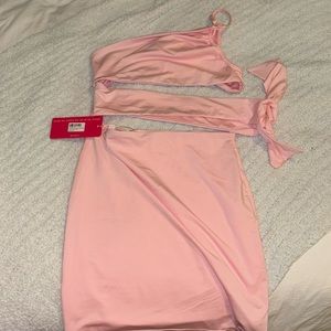 beginning boutique cut out light pink dress new with tags